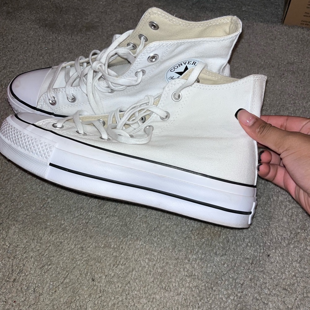 Platform white chucks! barely used, will clean before shipped